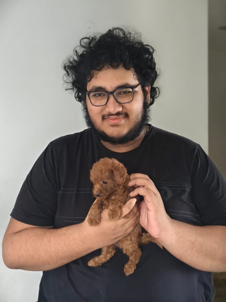 Happy client with Toy Poodle puppy in Delhi NCR